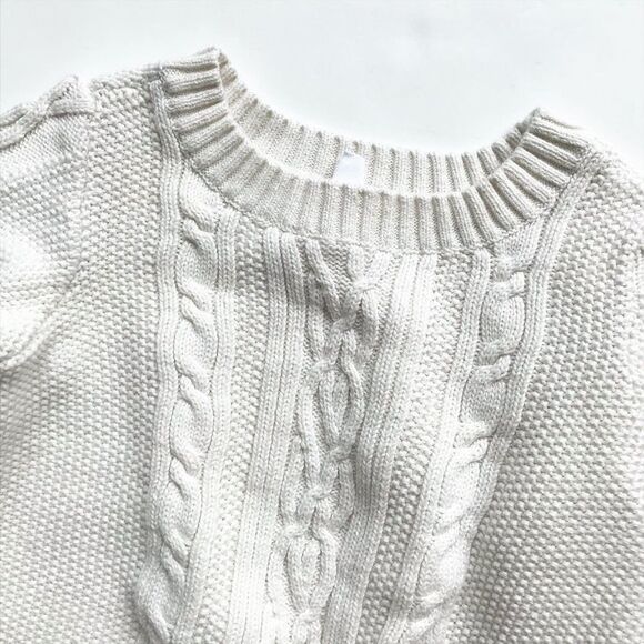 BabyGap Ivory cable knit crew neck sweater EUC 4T - Picture 2 of 5